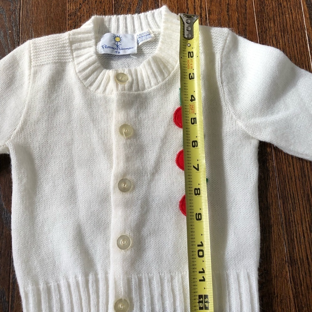Vintage Florence Eiseman Girls 2T Cherries Sweater w/Green/White Gingham Jumper - Picture 8 of 16